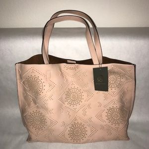 Street Level Blush Designer Pattern Shopper Bag
